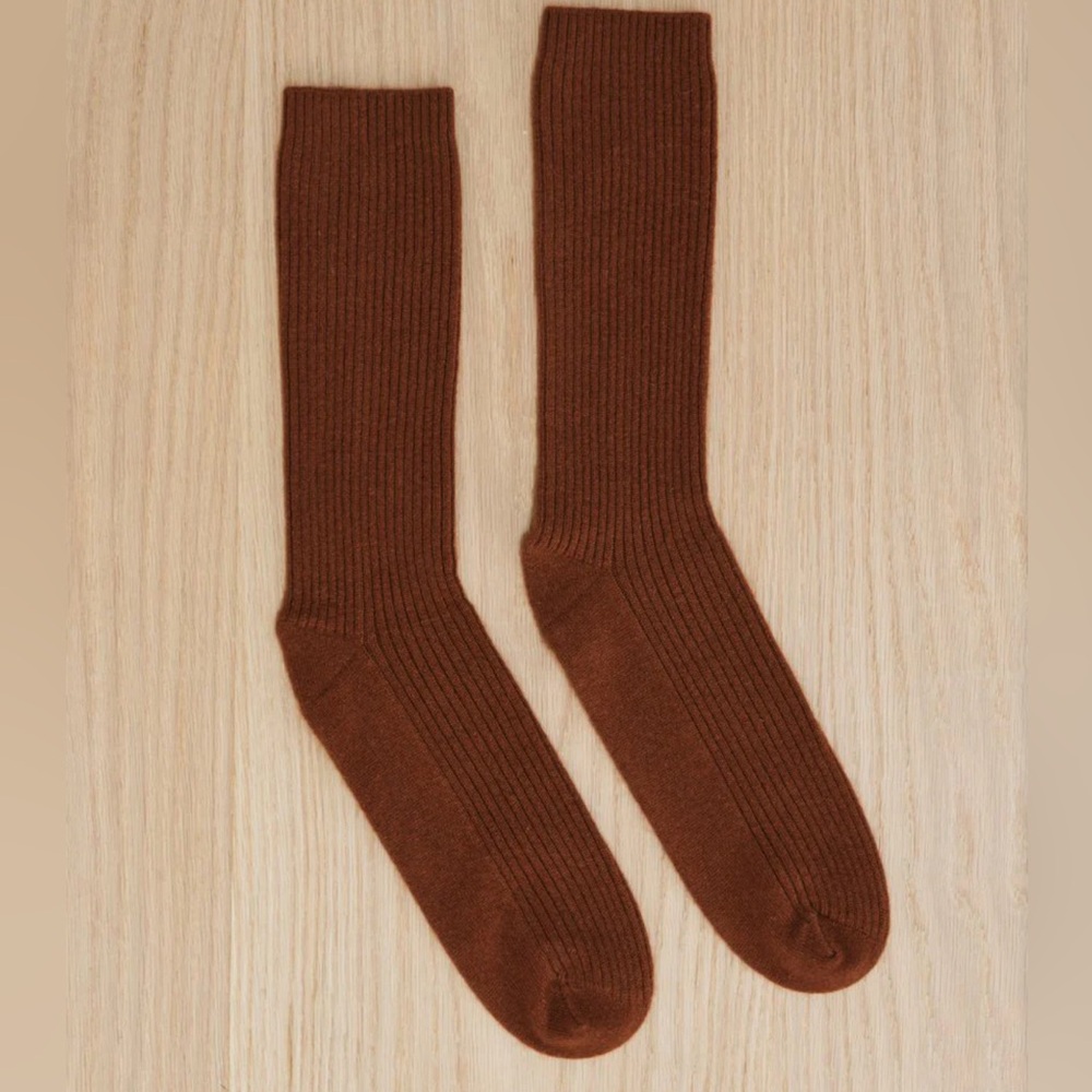 Jenni Kayne Cashmere Socks in Rust